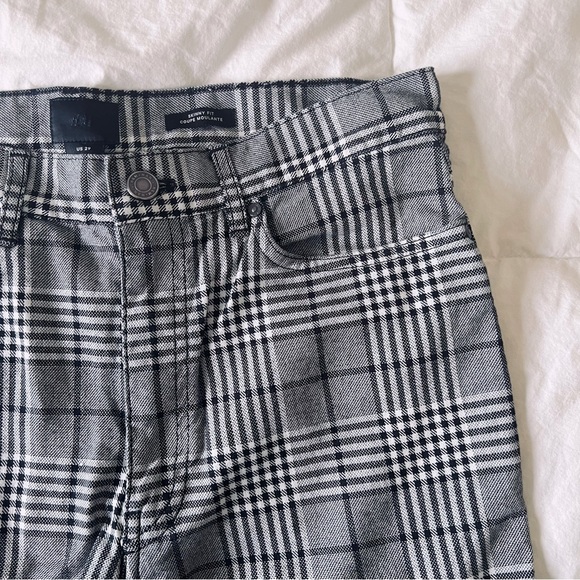 H&M Skinny Fit Pants Grey Lined White & Black - Picture 4 of 7